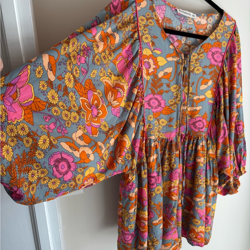 Rusttydustty Floral Boho Romper with Vibrant Colors - Picture 2 of 5